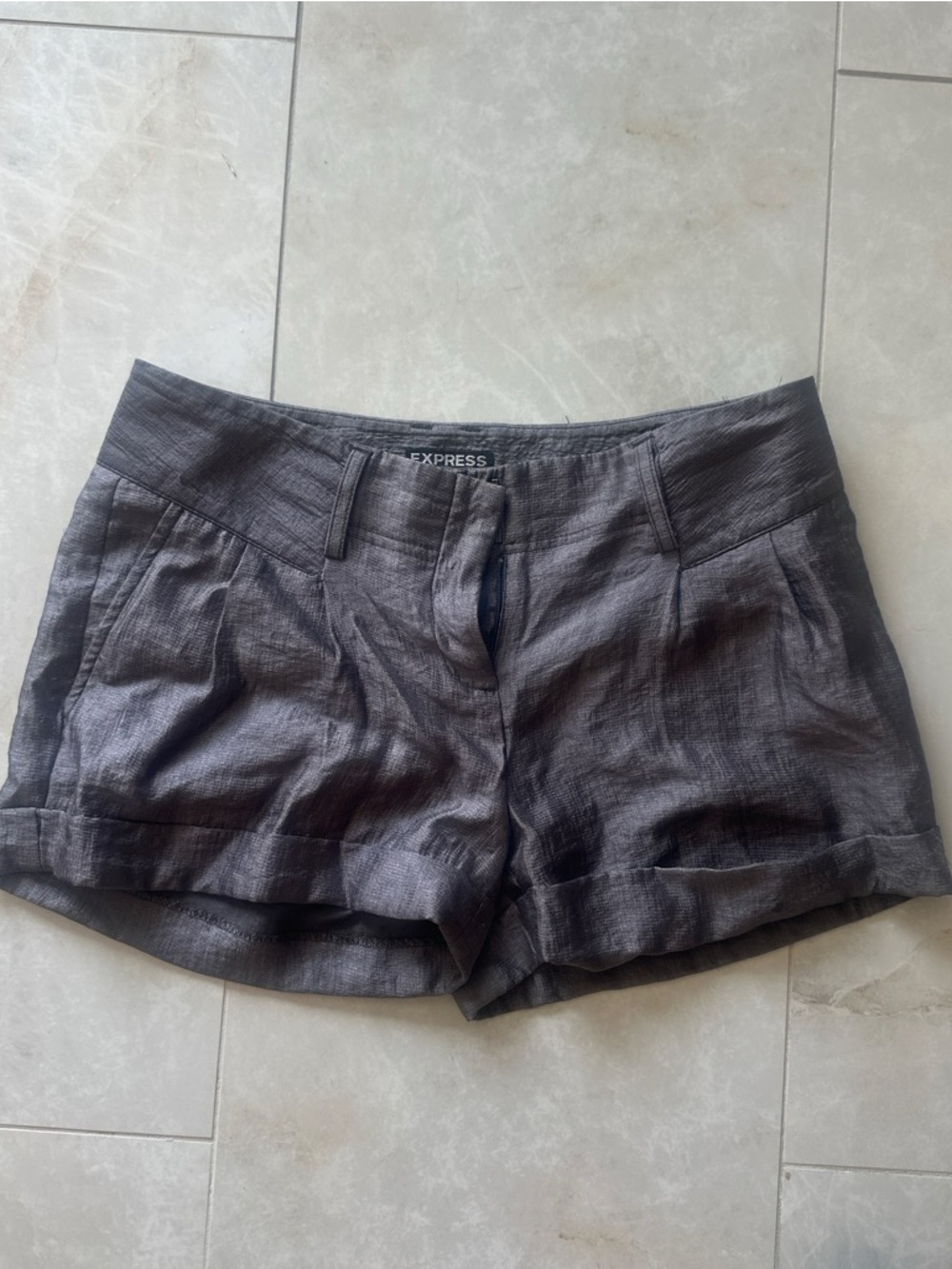 Express Women's Charcoal Gray Tailored Bermuda Shorts